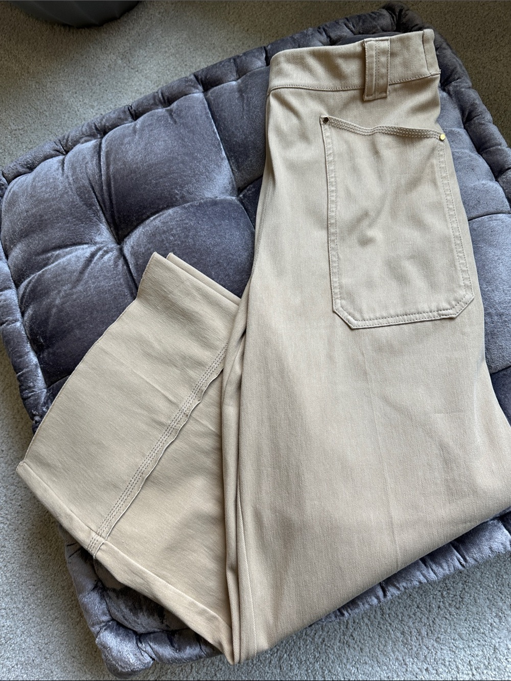 Lysse Cropped Wide-Leg Pants in Light Beige